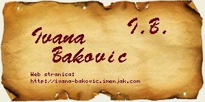Ivana Baković vizit kartica